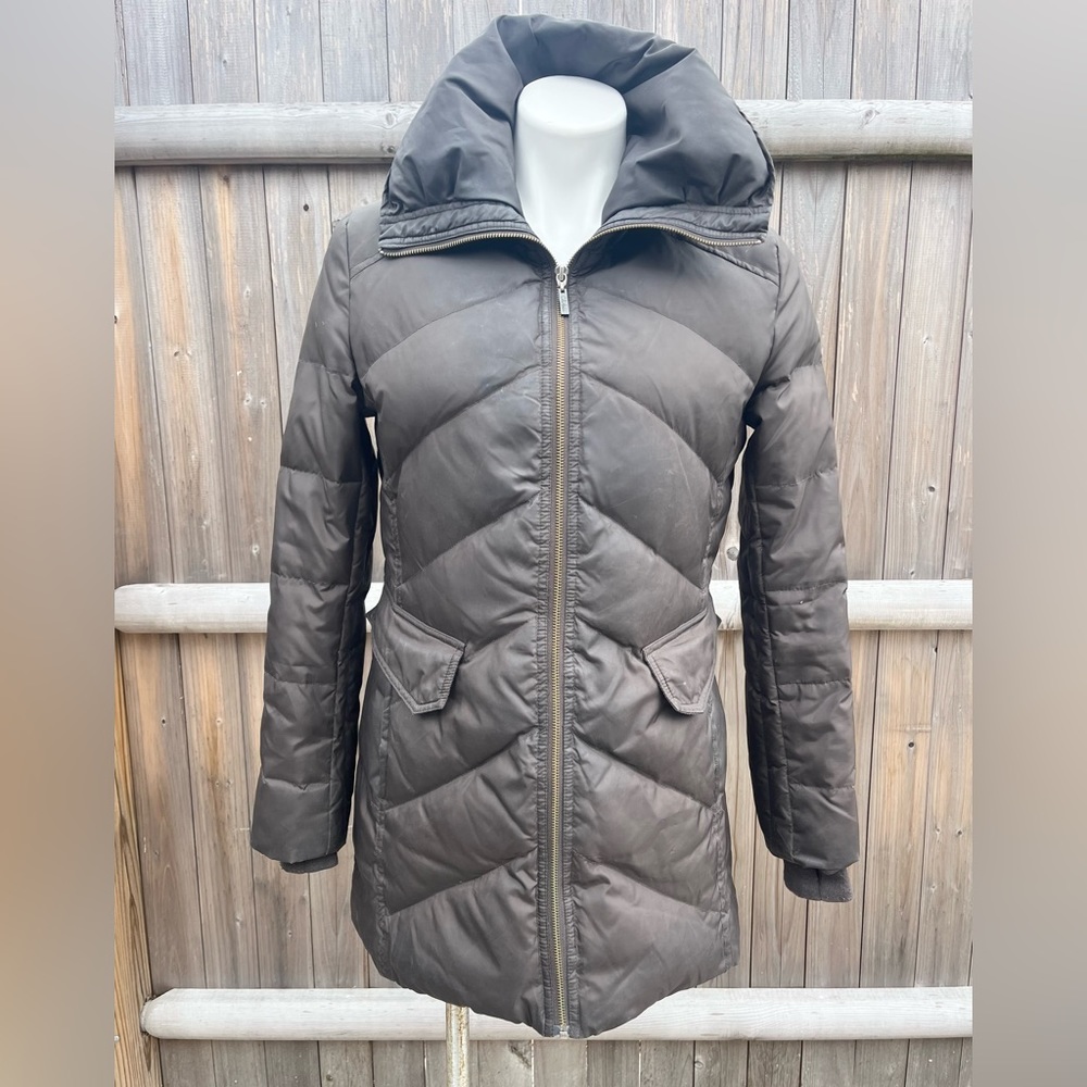 FINAL PRICE: Cole Haan Chocolate Brown Long Puffer Jacket